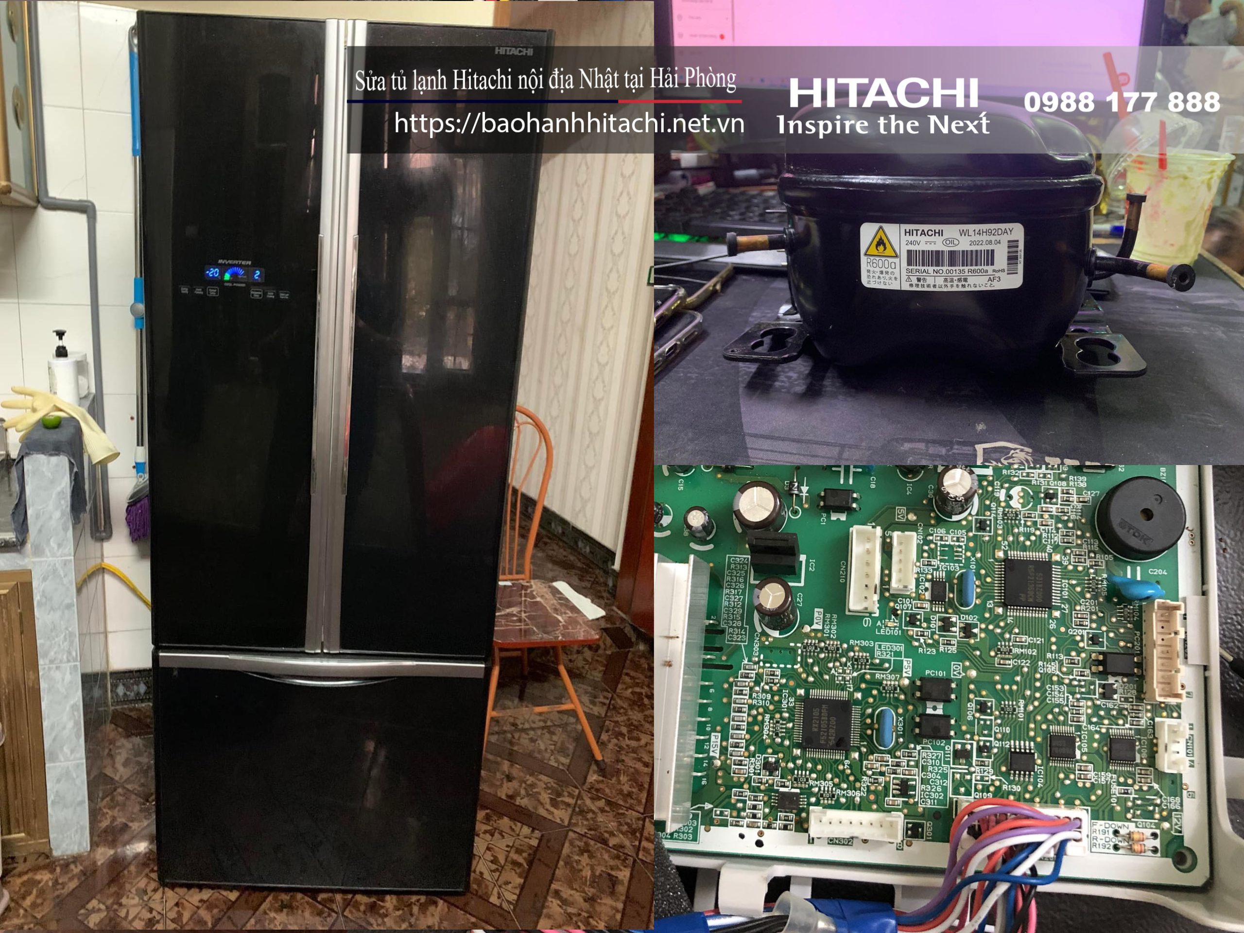Tủ lạnh Hitachi đã qua sửa chữa tại Hải Phòng, linh kiện, bộ phận điện tử đảm bảo chất lượng cao, bảo hành Dịch Vụ, dịch vụ sửa chữa nhanh chóng và uy tín.
